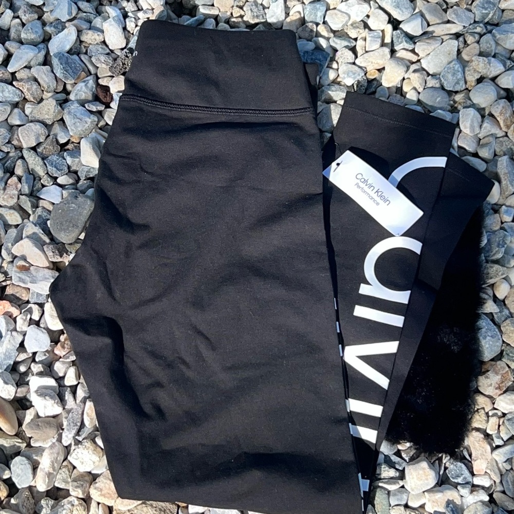 Calvin Klein Performance Women's Black Logo Leggings - Picture 7 of 12